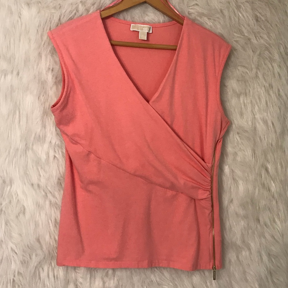 Michael Kors Zip Up Wrap Around Blouse